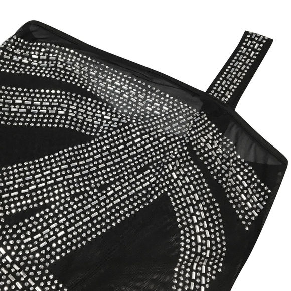 Mesh Rhinestones Maxi Dress New Size XL, XXL Available Strech Material. - Picture 7 of 9